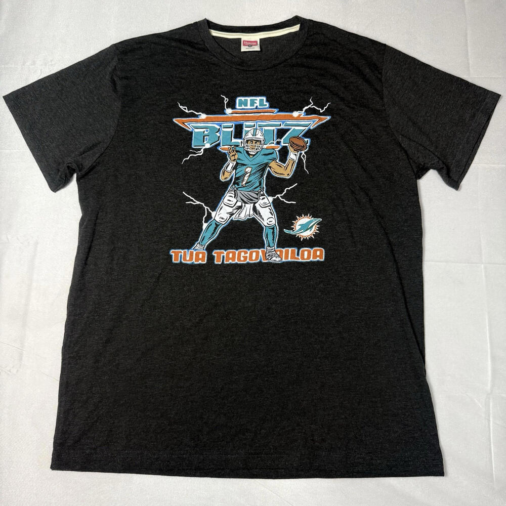 Homage Tua Tagovailova NFL Blitz Miami Dolphins T-Shirt Men's XL